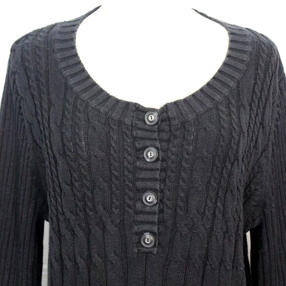 Sonoma Cable Knit Sweater Size 1X Button Up - Picture 2 of 8